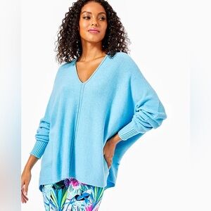 Lily Pulitzer Blue V-Neck Sweater Size: Small